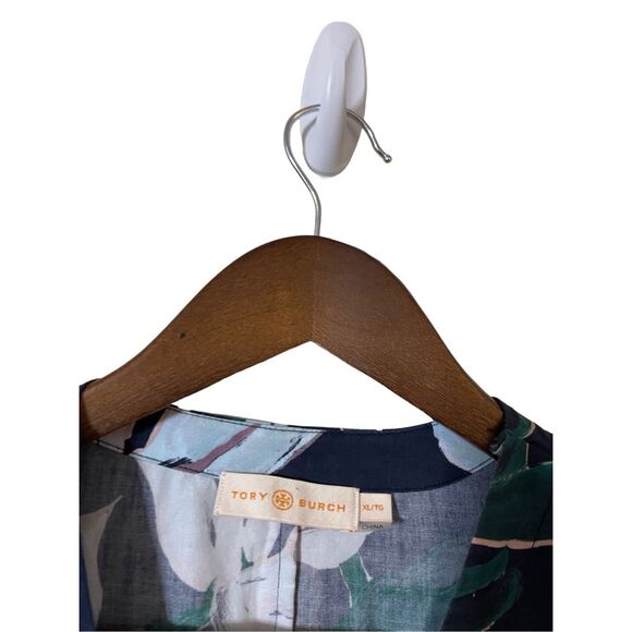 Tory Burch Floral Midi Dress - Black and White - Picture 10 of 11